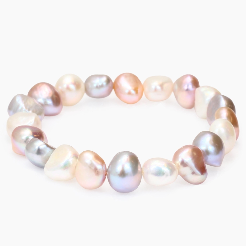 Calypso multi coloured pearl baroque strand bracelet