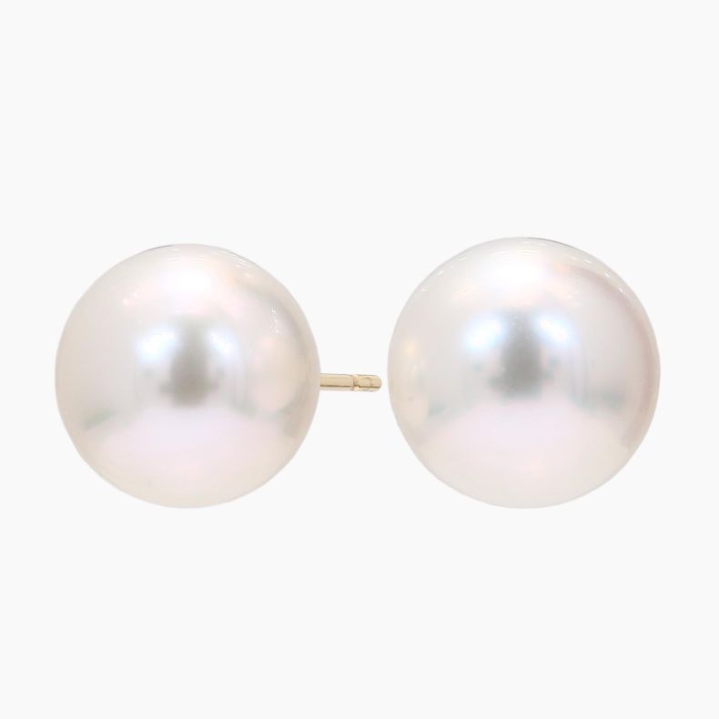 Abilene 10mm white South Sea pearl stud earrings