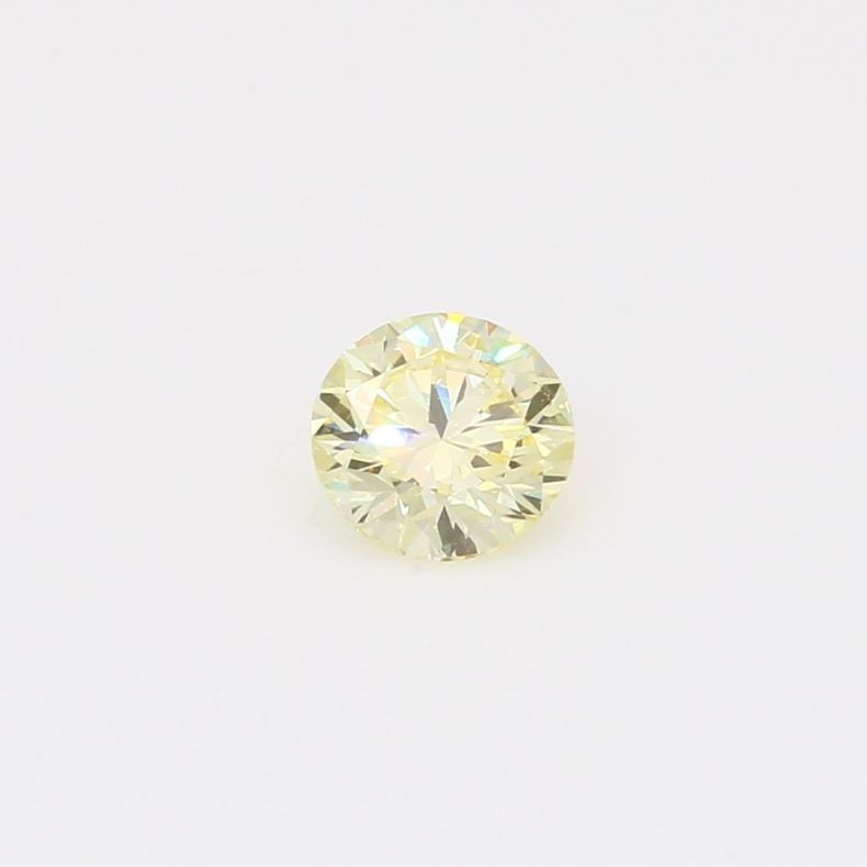 0.39 Carat round-cut fancy light yellow diamond
