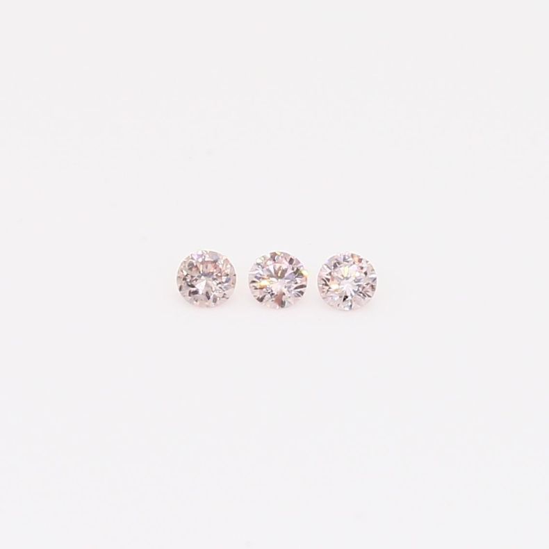 0.075 Total carat trio of round-cut FP Argyle pink diamonds