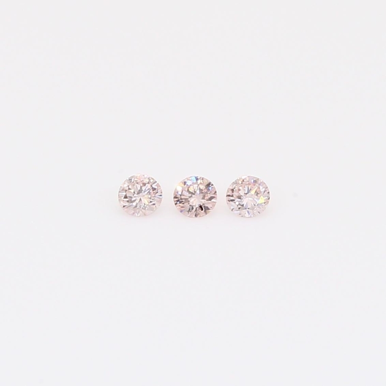 0.075 Total carat trio of round-cut FLP Argyle pink diamonds