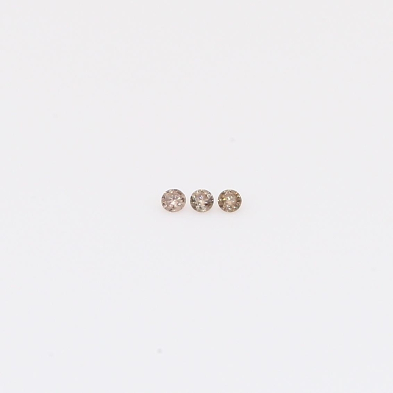 0.015 Total carat trio of round-cut champagne diamonds