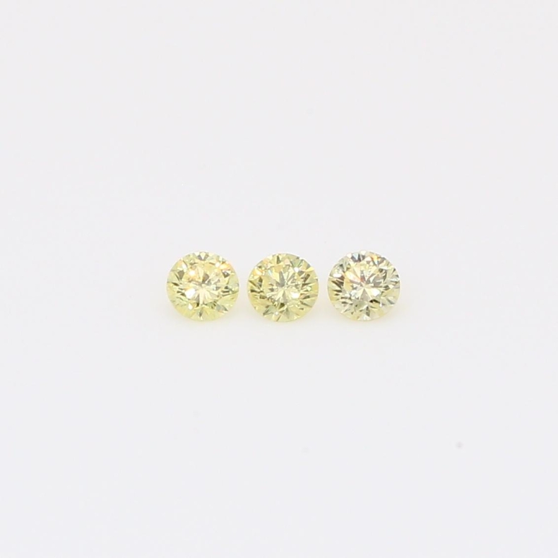 0.12 Total carat trio of round-cut fancy yellow diamonds