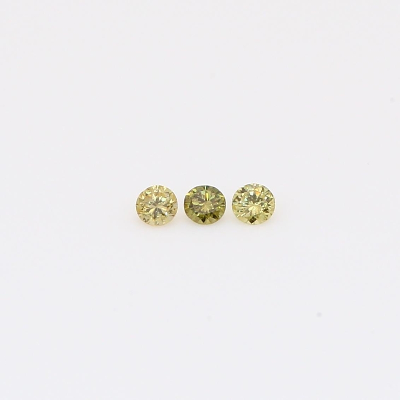 0.06 Total carat pair of round-cut fancy green diamonds