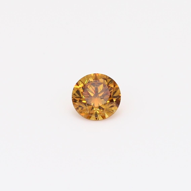 0.31 Carat round-cut fancy orange diamond