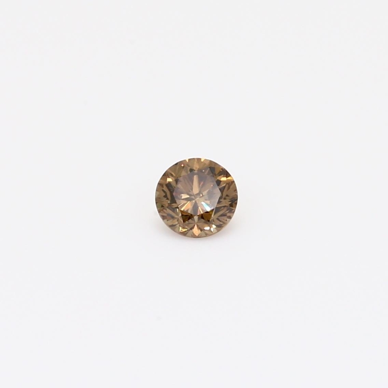 0.20 Carat round-cut champagne diamond