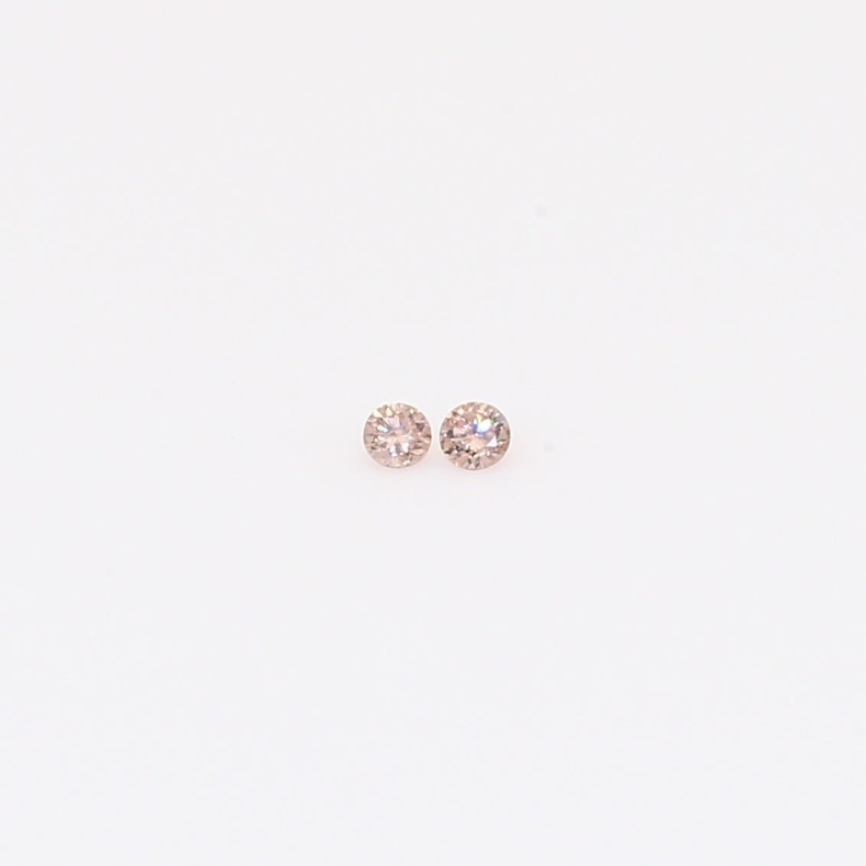 0.02 Total carat pair of round-cut Argyle intense pink champagne diamonds