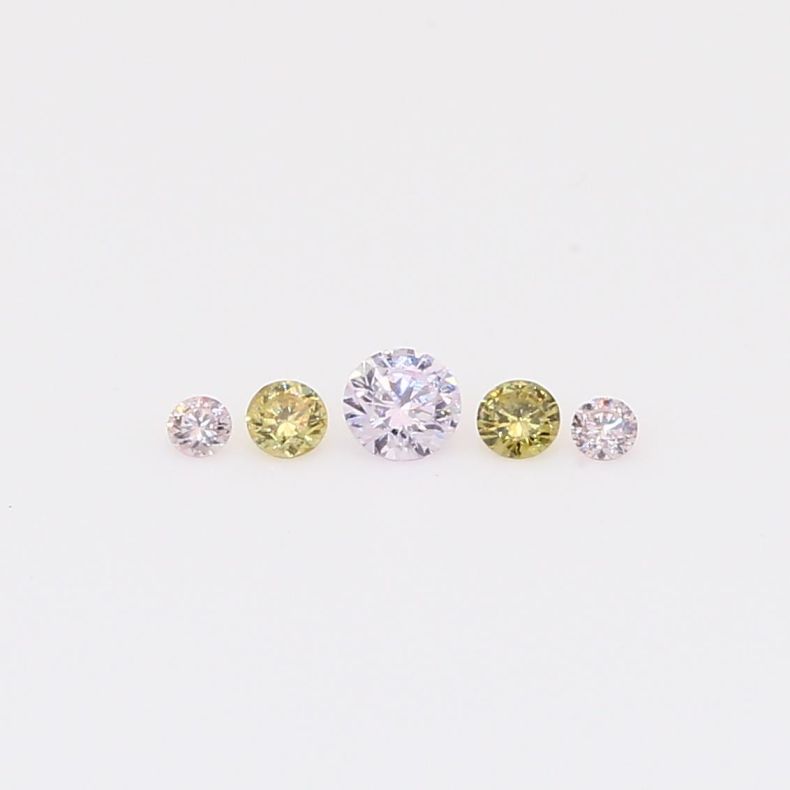 0.115 total carat parcel of round-cut rainbow diamonds
