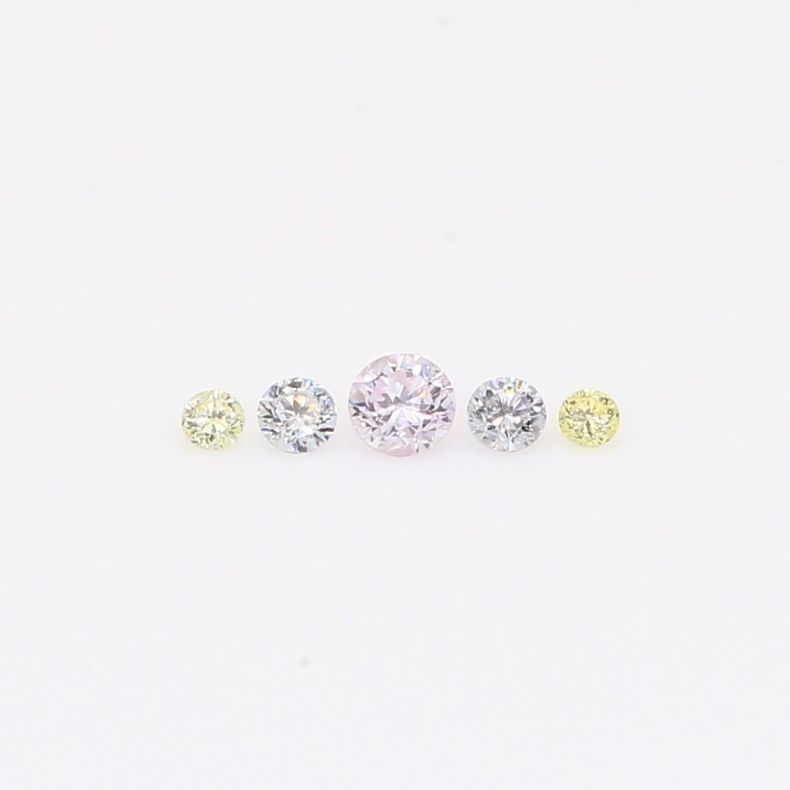 0.085 total carat parcel of round-cut rainbow diamonds