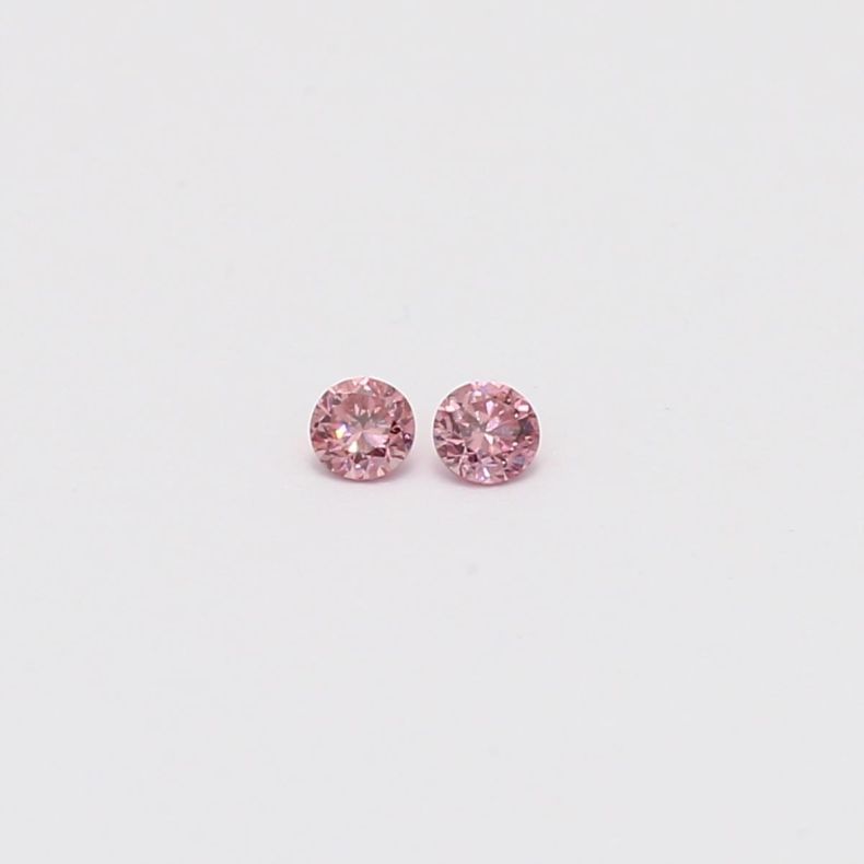 0.08 Total carat pair of round-cut 4P Argyle pink diamonds