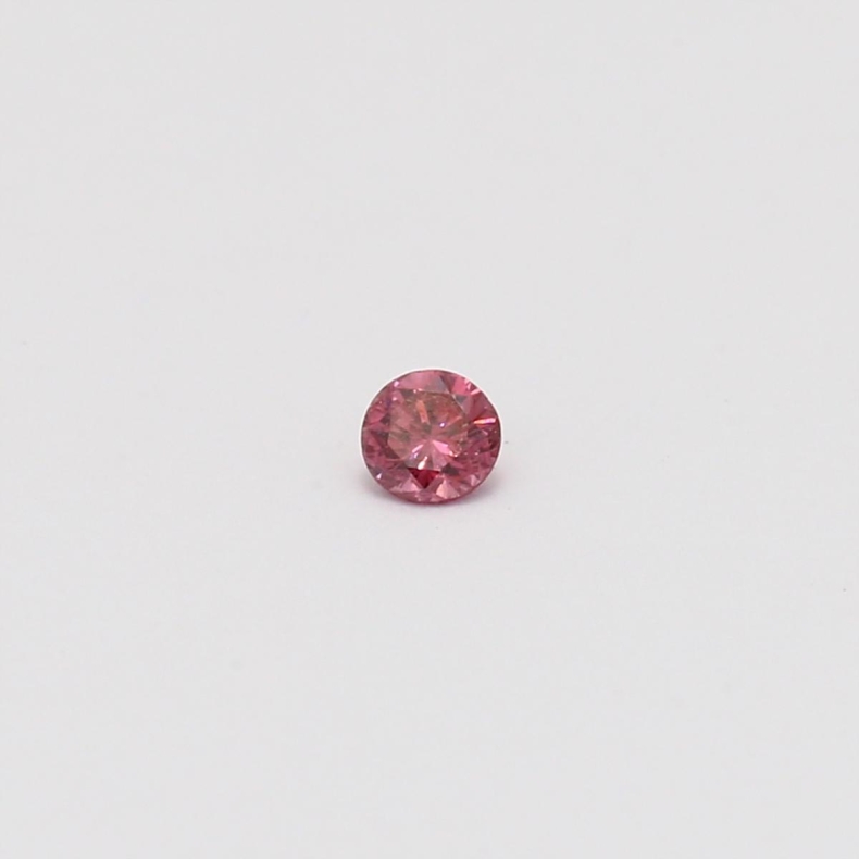 0.08 Carat round-cut FDP GIA and Delta-certified pink diamond